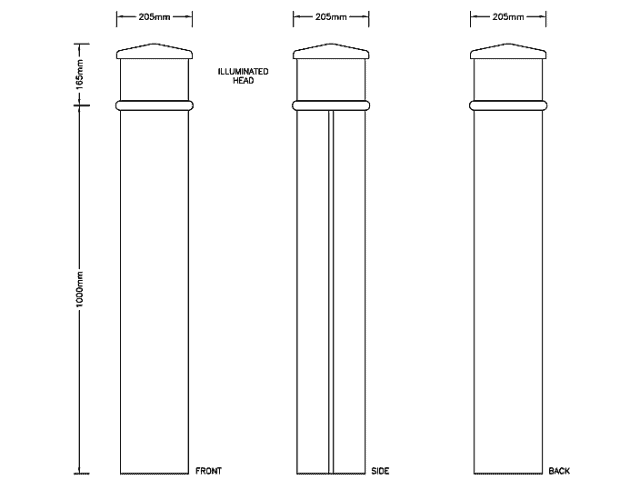CLASSIC 1000mm Stromsäule 3 Steckdosen