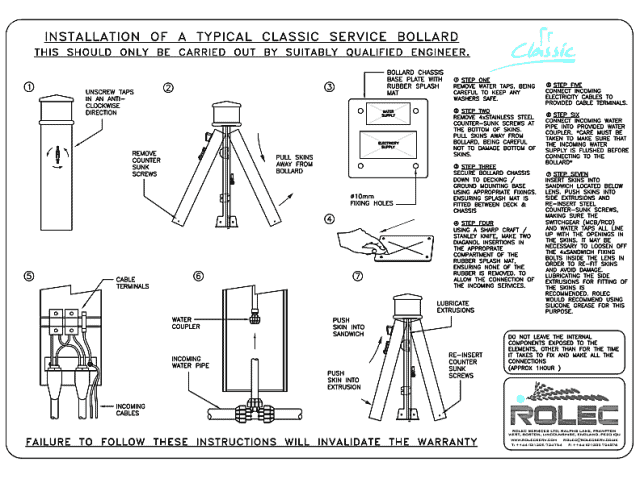 CLASSIC 1000mm Stromsäule 3 Steckdosen
