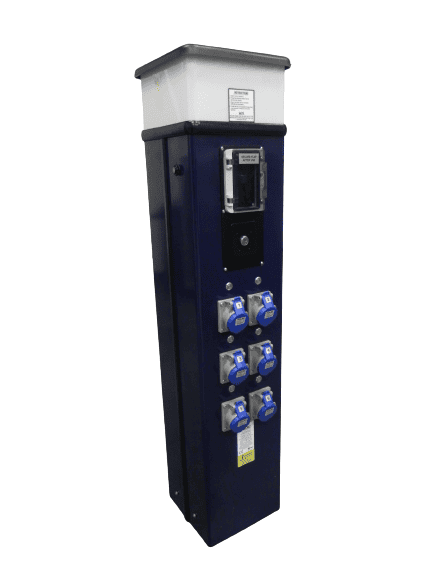 CLASSIC MIDI Münzeinwurf 1000mm Stromsäule 6 Steckdosen