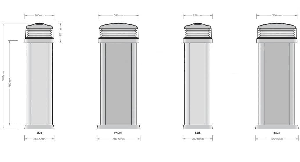 QUANTUM 750mm Stromsäule 1 Steckdose