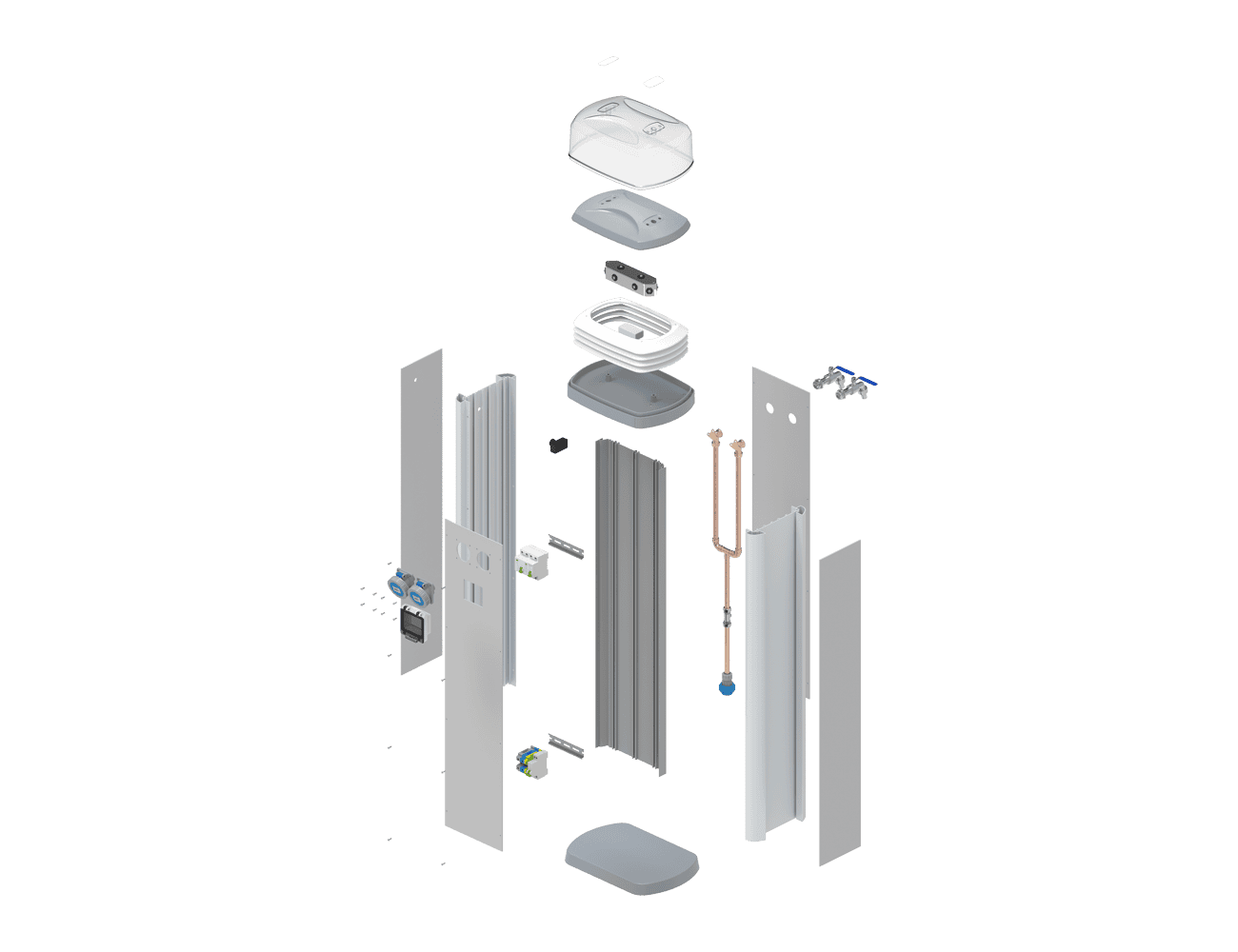 QUANTUM 1000mm Stromsäule 4 Steckdosen