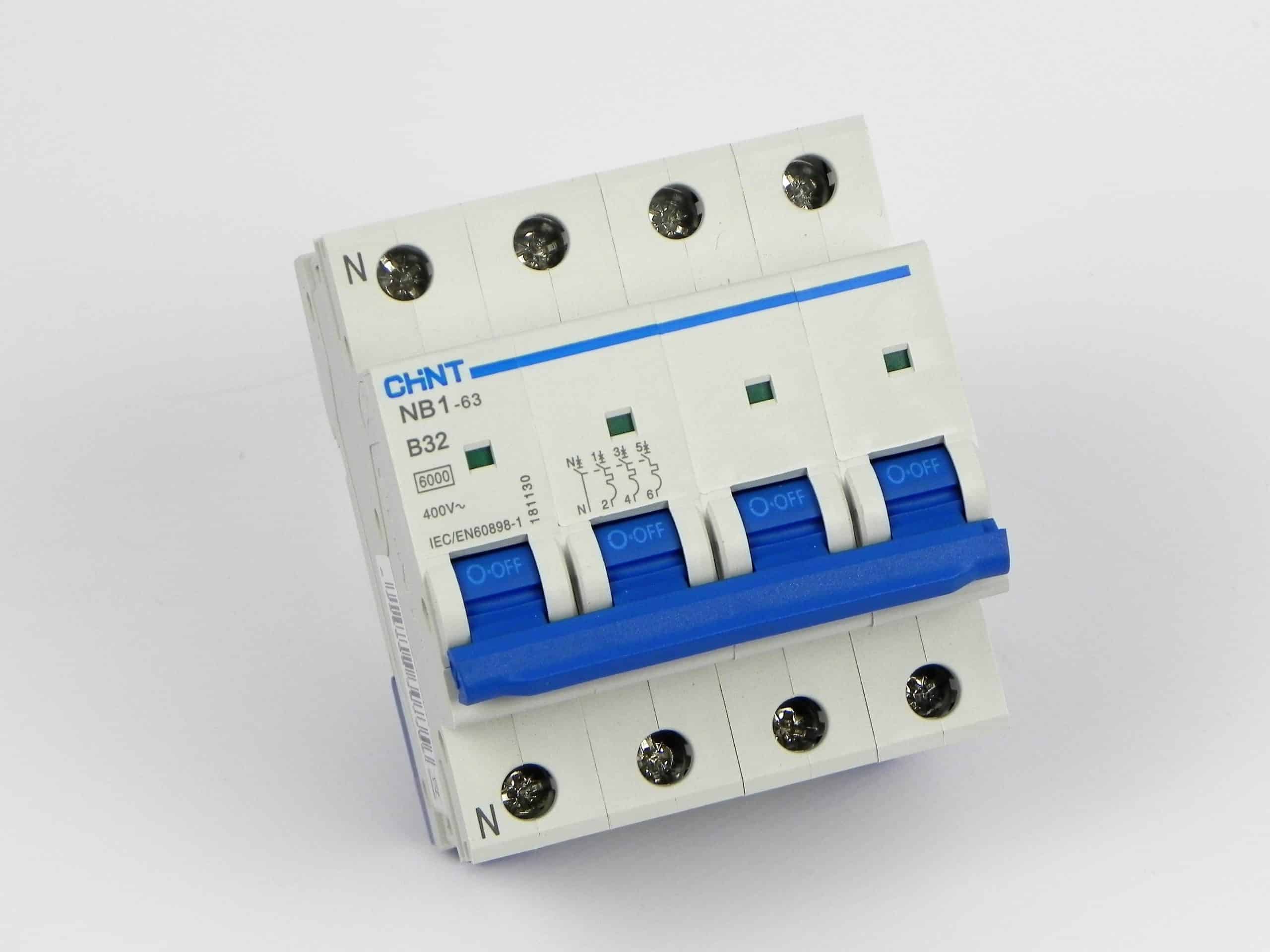 FEHLERSTROM-SCHUTZSCHALTER 32A 3P+N TYP B 6KA MCB