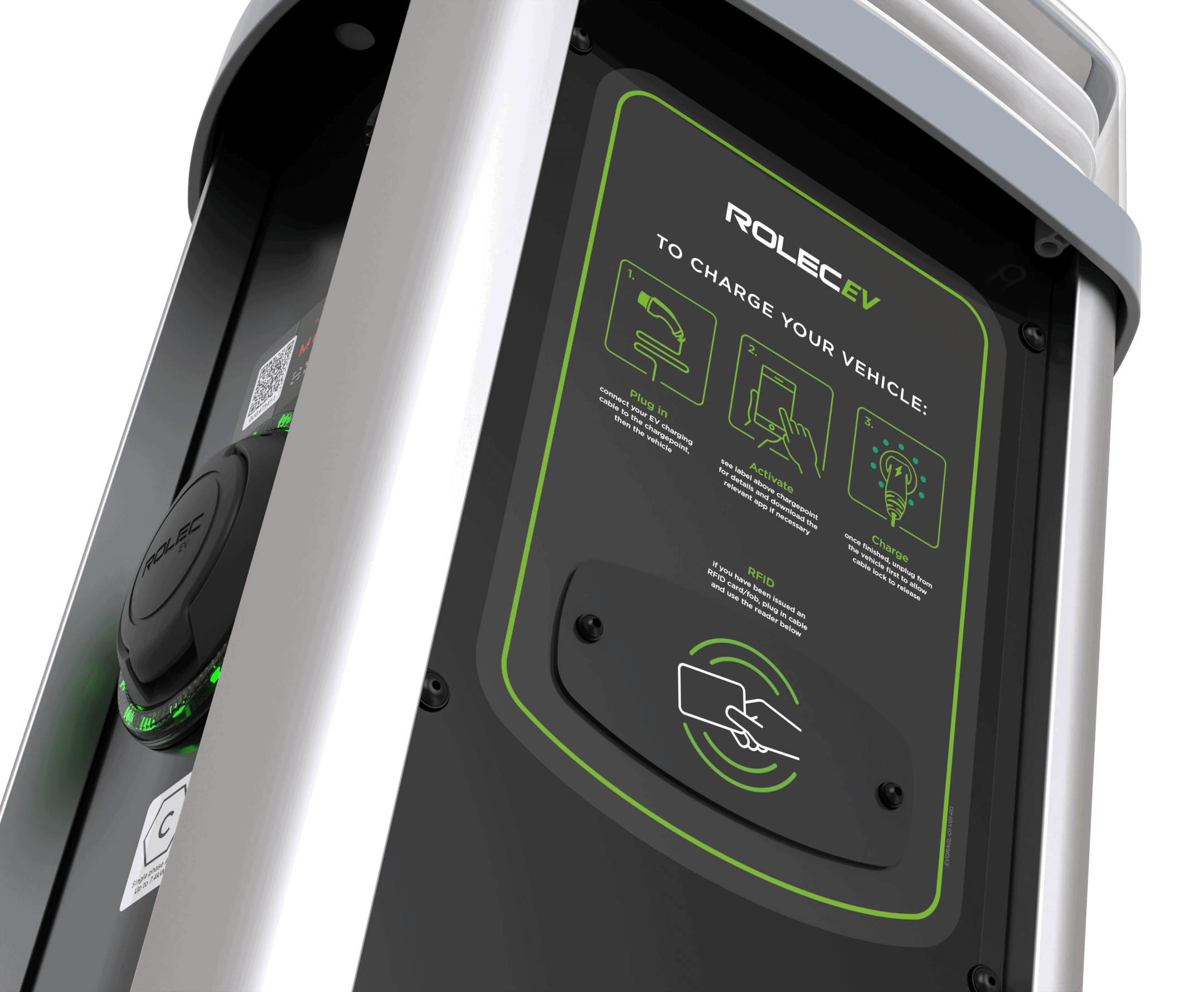 Quantum EV-laadpaal 22 kW 1x aansluiting - standaard functies
