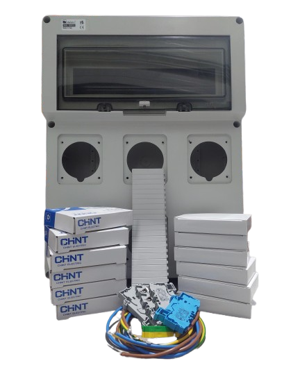 AANSLUITKAST front 6 WCD CEE 16A/ 6x KWh meter IP65 - KIT