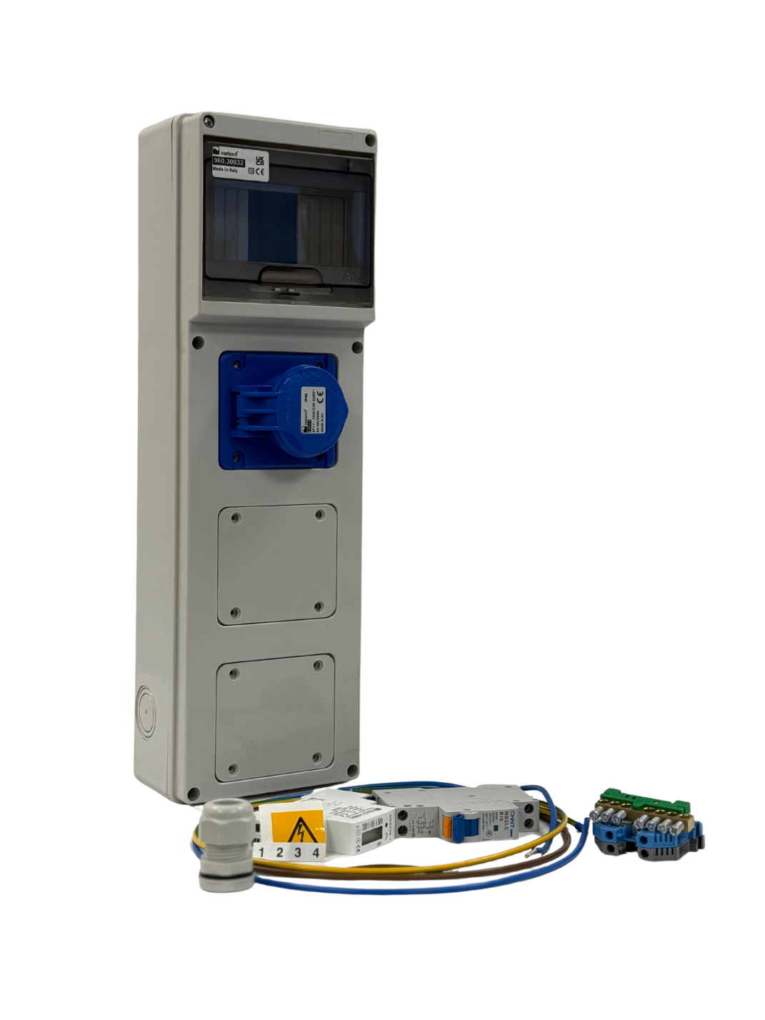 AANSLUITKAST Slim 1 WCD CEE 16A/ 1x KWH meter IP65 - KIT