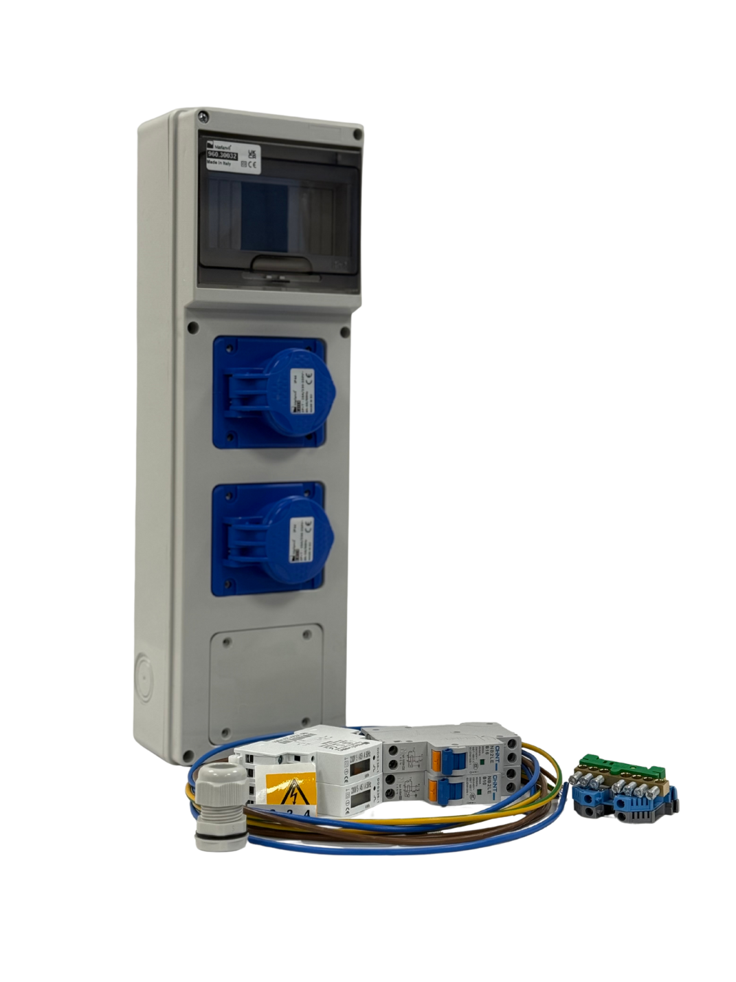 AANSLUITKAST Slim 2 WCD CEE 16A/ 2x KWH meter IP65 - KIT