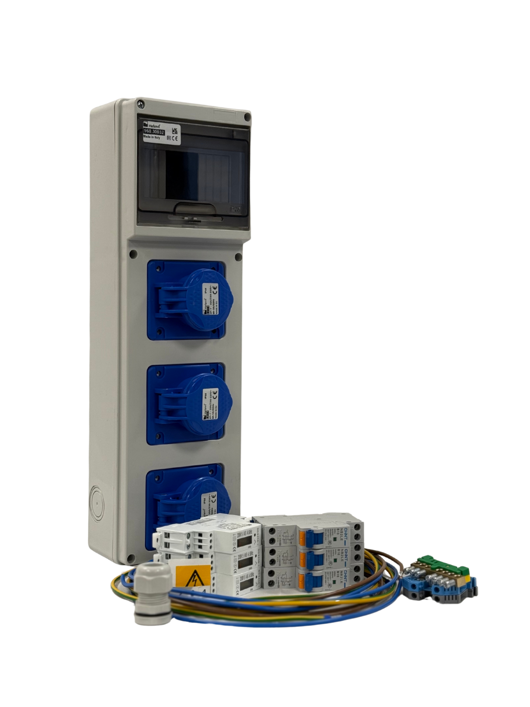 AANSLUITKAST Slim 3 WCD CEE 16A/ 3x KWH meter IP65 - KIT